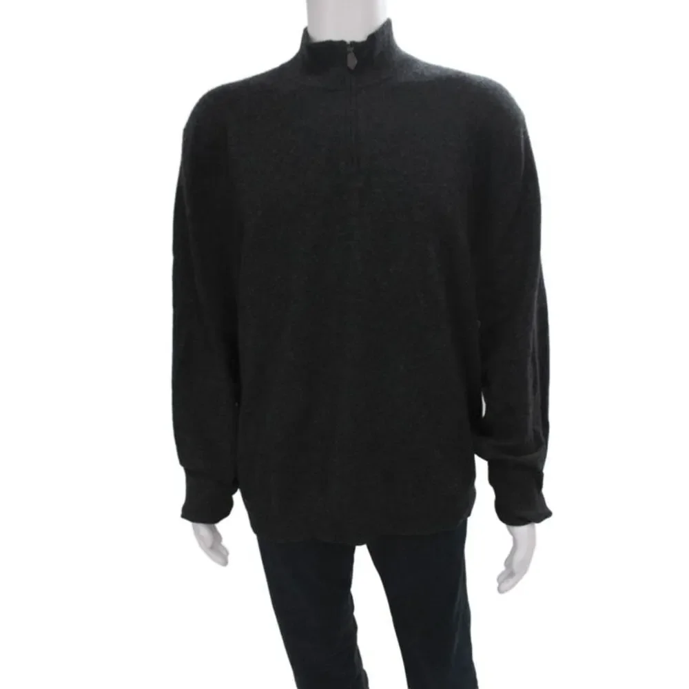 The Men's Store at Bloomingdale's Mens Cashmere Mockneck Pullover Blk Size 2XL